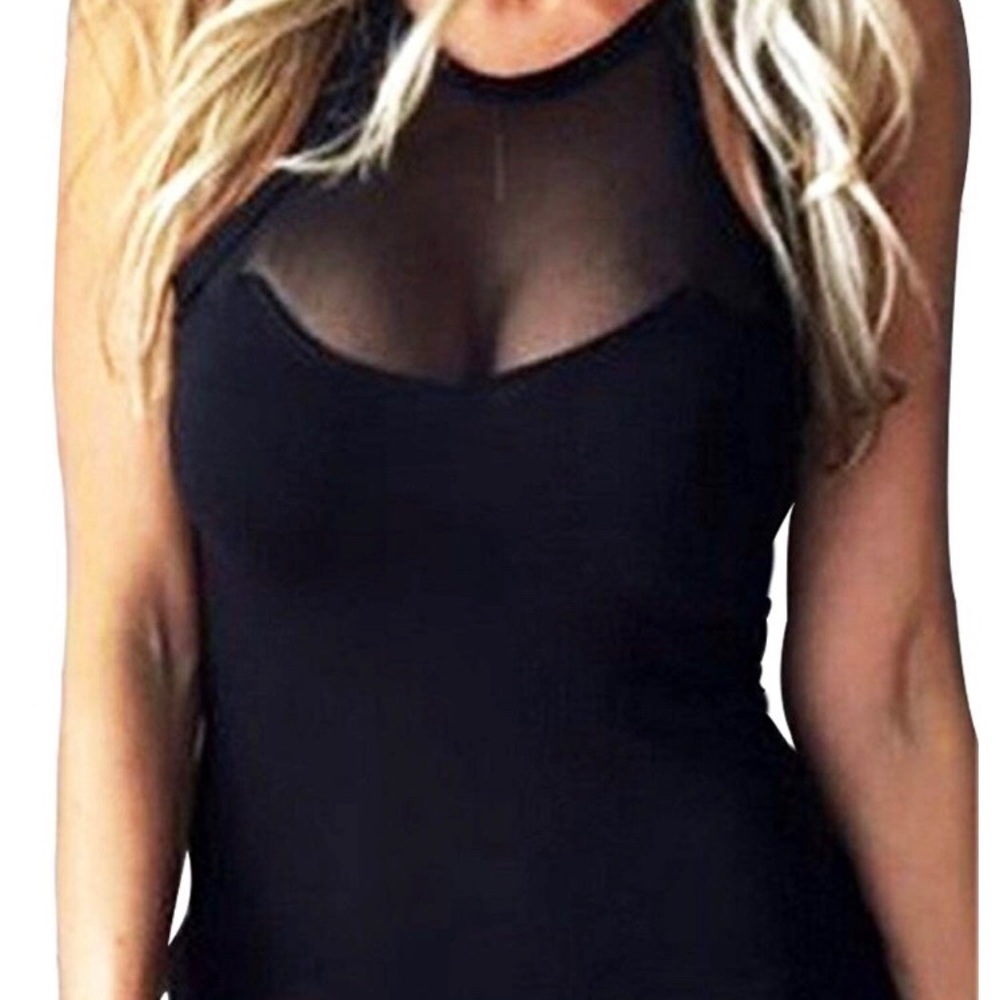 Cute Mesh Neck tank top